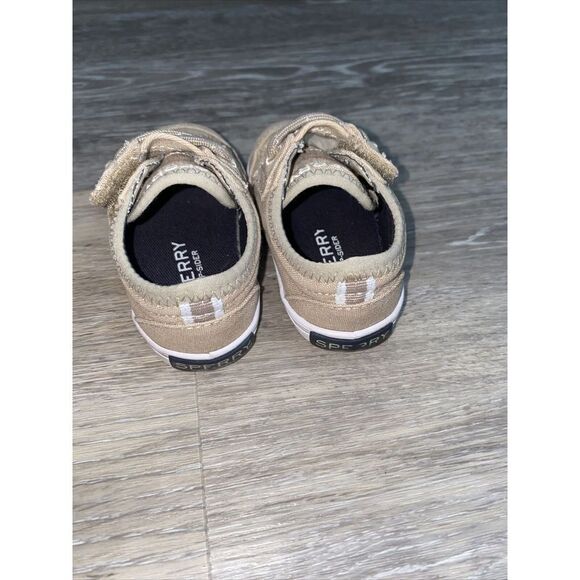 Sperry Deckfin Baby Boy Crib Junior Khaki Shoes Size 1M Canvas Infant - Picture 6 of 6